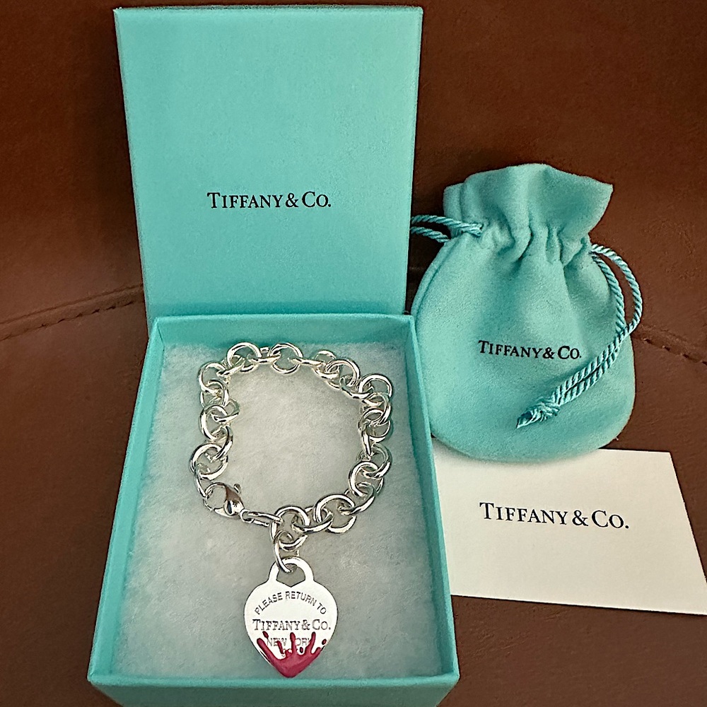 Tiffany & Co. Return to Tiffany Color Splash Pink Heart Tag Bracelet